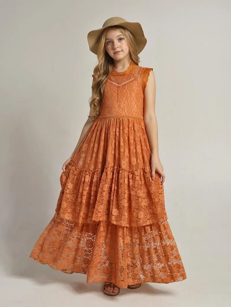 Girls Flower Dress Lace Cotton - Baby Clothing Discount review and price